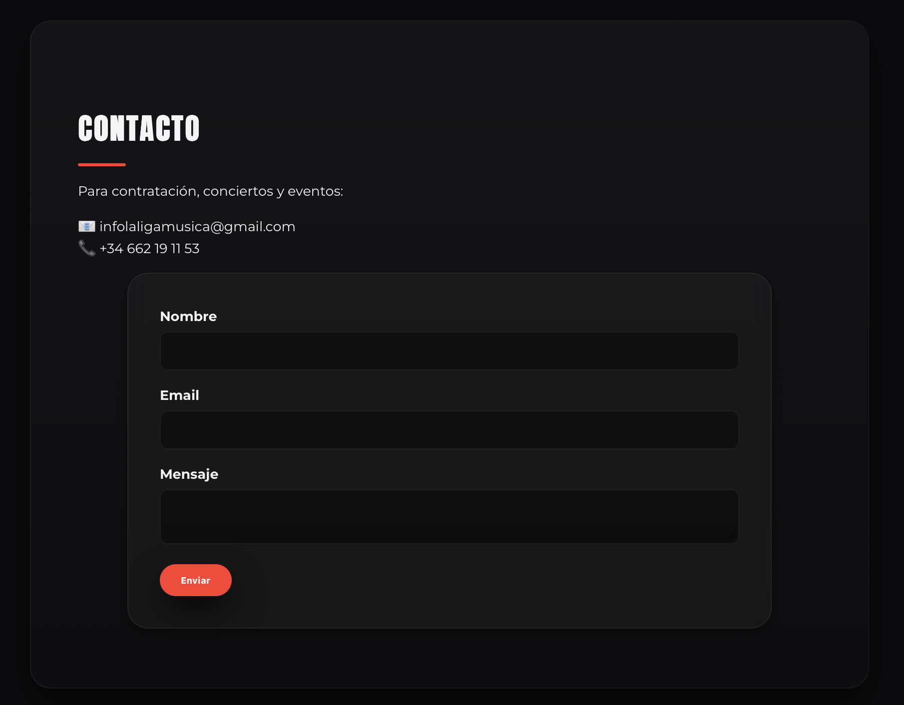 Sección contacto La Liga